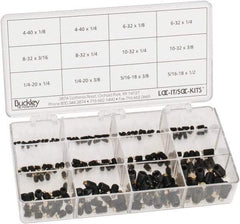 Made in USA - 210 Piece, #4-40 to 5/16-18, Alloy Steel Set Screw Assortment - Hex Head, Hex Socket Drive, 1/8 to 1/2" Long, Grade 303 - Apex Tool & Supply