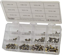 Made in USA - 210 Piece, #4-40 to 5/16-18, Stainless Steel Set Screw Assortment - Hex Head, Hex Socket Drive, 1/8 to 1/2" Long, Grade 303 - Apex Tool & Supply
