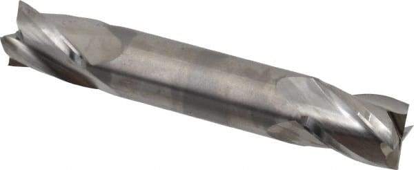 Niagara Cutter - 1/2", 5/8" LOC, 1/2" Shank Diam, 3" OAL, 4 Flute, Solid Carbide Square End Mill - Double End, Uncoated, Spiral Flute, 30° Helix, Centercutting, Right Hand Cut, Right Hand Flute, Series CSD430 - Apex Tool & Supply