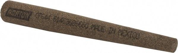 Norton - 4" Long x 1/2" Diam x 1/4" Thick, Aluminum Oxide Sharpening Stone - Round Tapered, Coarse Grade - Apex Tool & Supply