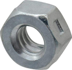 Value Collection - 1/4-20 UNC Grade 2 Two Way Lock Nut with Distorted Thread - 7/16" Width Across Flats, 7/32" High, Zinc-Plated Finish - Apex Tool & Supply