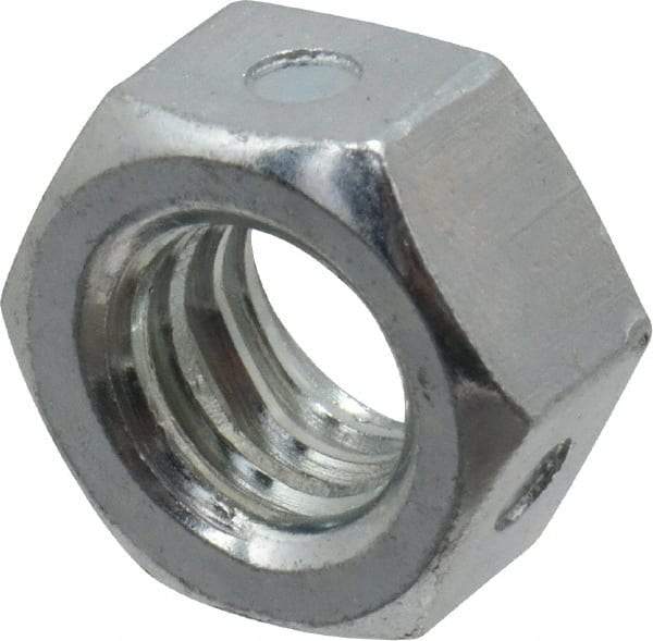 Value Collection - 5/16-18 UNC Grade 2 Two Way Lock Nut with Distorted Thread - 1/2" Width Across Flats, 17/64" High, Zinc-Plated Finish - Apex Tool & Supply