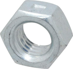 Value Collection - 3/8-16 UNC Grade 2 Two Way Lock Nut with Distorted Thread - 9/16" Width Across Flats, 21/64" High, Zinc-Plated Finish - Apex Tool & Supply