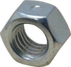 Value Collection - 1/2-13 UNC Grade 2 Two Way Lock Nut with Distorted Thread - 3/4" Width Across Flats, 7/16" High, Zinc-Plated Finish - Apex Tool & Supply