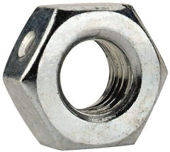 Value Collection - 1/4-28 UNF Grade 2 Two Way Lock Nut with Distorted Thread - 7/16" Width Across Flats, 7/32" High, Zinc-Plated Finish - Apex Tool & Supply