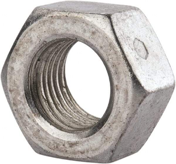 Value Collection - 7/16-20 UNF Grade 2 Two Way Lock Nut with Distorted Thread - 11/16" Width Across Flats, 3/8" High, Zinc-Plated Finish - Apex Tool & Supply