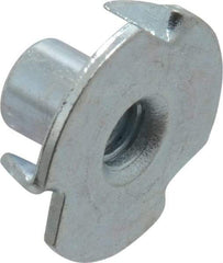 Value Collection - #8-32 Zinc-Plated Steel Standard Tee Nut - 1/4" Barrel Length, 5/8" Flange Diam, 3 Prongs - Apex Tool & Supply