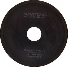 Norton - 6" Diam x 1-1/4" Hole x 1/16" Thick, 100 Grit Surface Grinding Wheel - Diamond, Type 1A1, Fine Grade, Resinoid Bond - Apex Tool & Supply
