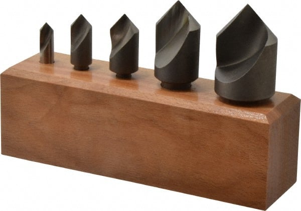 Keo - 5 Piece, 1/4 to 1" Head Diam, 82° Included Angle, Single End Countersink Set - Apex Tool & Supply