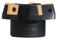 Cutting Tool Technologies - 4" Cut Diam, 1-1/2" Arbor Hole, 0.67" Max Depth of Cut, 15° Indexable Chamfer & Angle Face Mill - 4 Inserts, CNMG 643 Insert, 4 Flutes, Series SCNM - Apex Tool & Supply