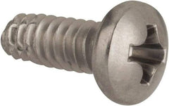 Value Collection - #6-32 UNC Thread, 3/8" Length Under Head, #2 Phillips Drive Stainless Steel Thread Cutting Screw - Pan Head, Grade 410, Point Type F - Apex Tool & Supply