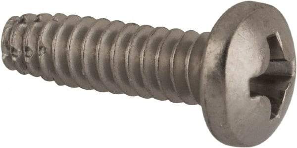 Value Collection - #6-32 UNC Thread, 1/2" Length Under Head, #2 Phillips Drive Stainless Steel Thread Cutting Screw - Pan Head, Grade 410, Point Type F - Apex Tool & Supply