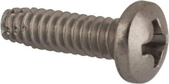 Value Collection - #6-32 UNC Thread, 1/2" Length Under Head, #2 Phillips Drive Stainless Steel Thread Cutting Screw - Pan Head, Grade 410, Point Type F - Apex Tool & Supply