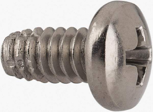 Value Collection - #10-24 UNC Thread, 3/8" Length Under Head, #2 Phillips Drive Stainless Steel Thread Cutting Screw - Pan Head, Grade 410, Point Type F - Apex Tool & Supply
