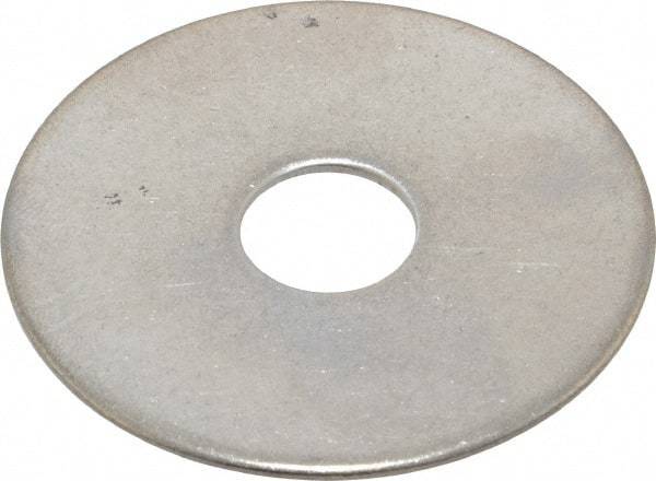 Value Collection - 1/2" Screw, Grade 18-8 Stainless Steel Fender Flat Washer - 17/32" ID x 2" OD, 0.06" Thick - Apex Tool & Supply