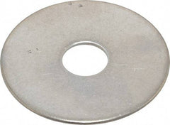 Value Collection - 1/2" Screw, Grade 18-8 Stainless Steel Fender Flat Washer - 17/32" ID x 2" OD, 0.06" Thick - Apex Tool & Supply