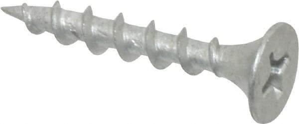 Value Collection - #6 Bugle Head, Phillips Steel Deck Screw - 1" OAL, Galvanized, Grade 2 - Apex Tool & Supply