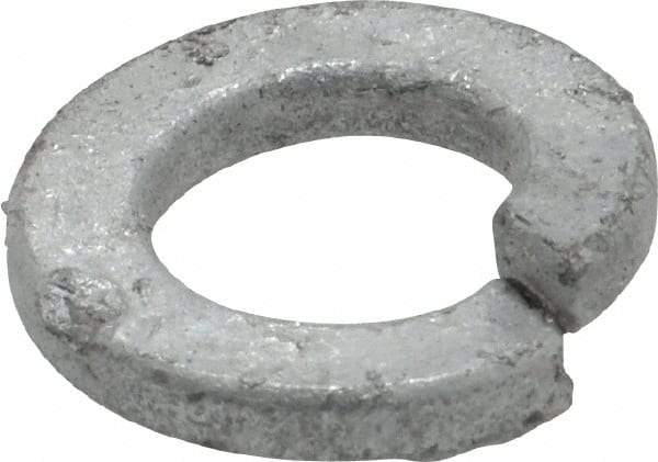 Value Collection - 3/8", 0.382" ID, 0.094" Thick Split Lock Washer - Steel, Hot Dipped Galvanized Finish, 0.382" Min ID, 0.385" Max ID, 0.68" Min OD, 0.683" Max OD - Apex Tool & Supply