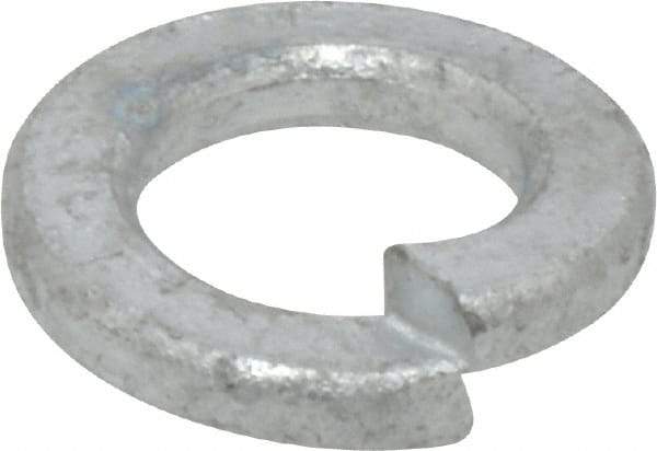 Value Collection - 1/2", 0.509" ID, 1/8" Thick Split Lock Washer - Steel, Hot Dipped Galvanized Finish, 0.509" Min ID, 0.512" Max ID, 0.869" Min OD, 0.873" Max OD - Apex Tool & Supply