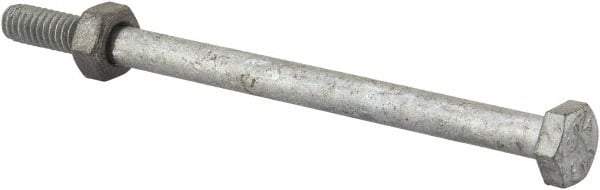 Value Collection - 1/4-20 Thread, 4" Length Under Head, Steel Hex Head Bolt - Hot Dipped Galvanized Coated, 7/16" Hex, UNC Thread, ANSI/ASME B18.2.2 & ASME B18.2.1, Grade 2 - Apex Tool & Supply