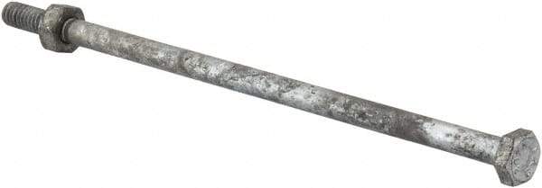 Value Collection - 1/4-20 Thread, 6" Length Under Head, Steel Hex Head Bolt - Hot Dipped Galvanized Coated, 7/16" Hex, UNC Thread, ANSI/ASME B18.2.2 & ASME B18.2.1, Grade 2 - Apex Tool & Supply