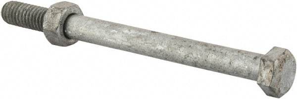Value Collection - 5/16-18 Thread, 4" Length Under Head, Steel Hex Head Bolt - Hot Dipped Galvanized Coated, 1/2" Hex, UNC Thread, ANSI/ASME B18.2.2 & ASME B18.2.1, Grade 2 - Apex Tool & Supply