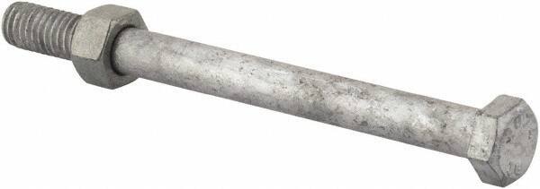 Value Collection - 3/8-16 Thread, 4-1/2" Length Under Head, Steel Hex Head Bolt - Hot Dipped Galvanized Coated, 9/16" Hex, UNC Thread, ANSI/ASME B18.2.2 & ASME B18.2.1, Grade 2 - Apex Tool & Supply