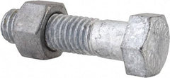 Value Collection - 1/2-13 Thread, 2" Length Under Head, Steel Hex Head Bolt - Hot Dipped Galvanized Coated, 3/4" Hex, UNC Thread, ANSI/ASME B18.2.2 & ASME B18.2.1, Grade 2 - Apex Tool & Supply