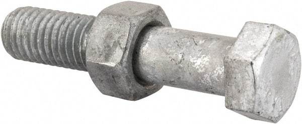 Value Collection - 1/2-13 Thread, 2-1/2" Length Under Head, Steel Hex Head Bolt - Hot Dipped Galvanized Coated, 3/4" Hex, UNC Thread, ANSI/ASME B18.2.2 & ASME B18.2.1, Grade 2 - Apex Tool & Supply