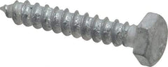 Value Collection - 1/4" Screw, 1-1/2" Length Under Head, Steel, Hex Head Lag Screw - Hot Dipped Galvanized, AISI 1006, ASME B18.2.1 Fastner, Grade 1006-1022 - Apex Tool & Supply
