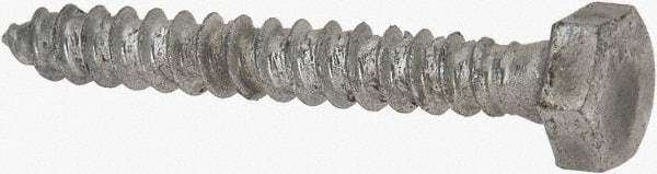 Value Collection - 1/4" Screw, 2" Length Under Head, Steel, Hex Head Lag Screw - Hot Dipped Galvanized, AISI 1006, ASME B18.2.1 Fastner, Grade 1006-1022 - Apex Tool & Supply