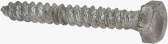 Value Collection - 1/4" Screw, 2" Length Under Head, Steel, Hex Head Lag Screw - Hot Dipped Galvanized, AISI 1006, ASME B18.2.1 Fastner, Grade 1006-1022 - Apex Tool & Supply