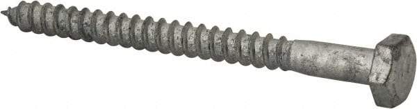 Value Collection - 1/4" Screw, 3" Length Under Head, Steel, Hex Head Lag Screw - Hot Dipped Galvanized, AISI 1006, ASME B18.2.1 Fastner, Grade 1006-1022 - Apex Tool & Supply