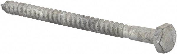 Value Collection - 1/4" Screw, 3-1/2" Length Under Head, Steel, Hex Head Lag Screw - Hot Dipped Galvanized, AISI 1006, ASME B18.2.1 Fastner, Grade 1006-1022 - Apex Tool & Supply