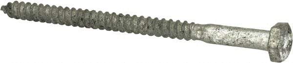Value Collection - 1/4" Screw, 4" Length Under Head, Steel, Hex Head Lag Screw - Hot Dipped Galvanized, AISI 1006, ASME B18.2.1 Fastner, Grade 1006-1022 - Apex Tool & Supply