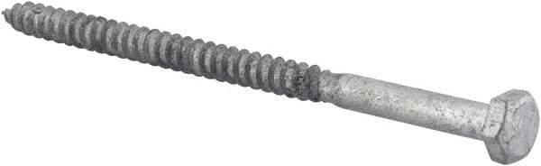 Value Collection - 1/4" Screw, 4-1/2" Length Under Head, Steel, Hex Head Lag Screw - Hot Dipped Galvanized, AISI 1006, ASME B18.2.1 Fastner, Grade 1006-1022 - Apex Tool & Supply