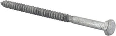 Value Collection - 1/4" Screw, 4-1/2" Length Under Head, Steel, Hex Head Lag Screw - Hot Dipped Galvanized, AISI 1006, ASME B18.2.1 Fastner, Grade 1006-1022 - Apex Tool & Supply