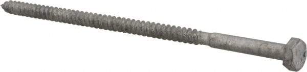 Value Collection - 1/4" Screw, 6" Length Under Head, Steel, Hex Head Lag Screw - Hot Dipped Galvanized, AISI 1006, ASME B18.2.1 Fastner, Grade 1006-1022 - Apex Tool & Supply