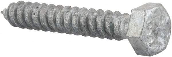 Value Collection - 5/16" Screw, 2" Length Under Head, Steel, Hex Head Lag Screw - Hot Dipped Galvanized, AISI 1006, ASME B18.2.1 Fastner, Grade 1006-1022 - Apex Tool & Supply