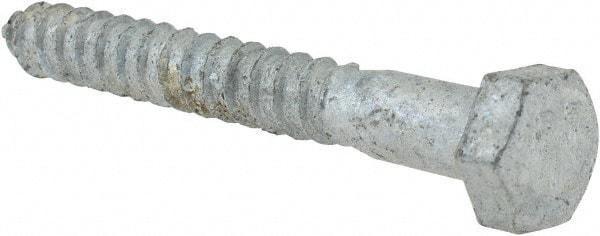 Value Collection - 5/16" Screw, 2-1/2" Length Under Head, Steel, Hex Head Lag Screw - Hot Dipped Galvanized, AISI 1006, ASME B18.2.1 Fastner, Grade 1006-1022 - Apex Tool & Supply