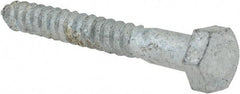 Value Collection - 5/16" Screw, 2-1/2" Length Under Head, Steel, Hex Head Lag Screw - Hot Dipped Galvanized, AISI 1006, ASME B18.2.1 Fastner, Grade 1006-1022 - Apex Tool & Supply