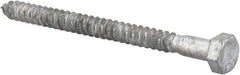 Value Collection - 5/16" Screw, 4" Length Under Head, Steel, Hex Head Lag Screw - Hot Dipped Galvanized, AISI 1006, ASME B18.2.1 Fastner, Grade 1006-1022 - Apex Tool & Supply