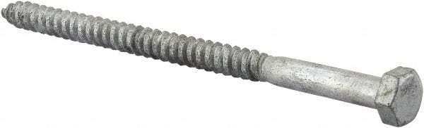 Value Collection - 5/16" Screw, 5" Length Under Head, Steel, Hex Head Lag Screw - Hot Dipped Galvanized, AISI 1006, ASME B18.2.1 Fastner, Grade 1006-1022 - Apex Tool & Supply