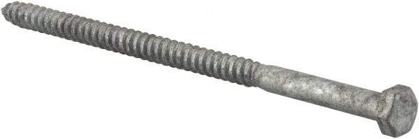 Value Collection - 5/16" Screw, 6" Length Under Head, Steel, Hex Head Lag Screw - Hot Dipped Galvanized, AISI 1006, ASME B18.2.1 Fastner, Grade 1006-1022 - Apex Tool & Supply