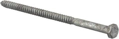 Value Collection - 5/16" Screw, 6" Length Under Head, Steel, Hex Head Lag Screw - Hot Dipped Galvanized, AISI 1006, ASME B18.2.1 Fastner, Grade 1006-1022 - Apex Tool & Supply