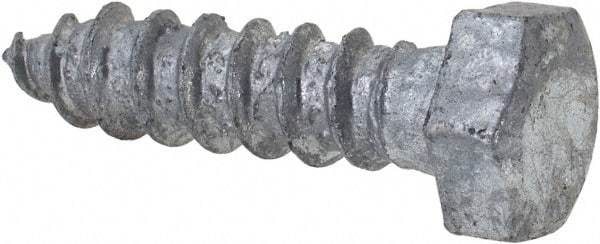Value Collection - 3/8" Screw, 1-1/2" Length Under Head, Steel, Hex Head Lag Screw - Hot Dipped Galvanized, AISI 1006, ASME B18.2.1 Fastner, Grade 1006-1022 - Apex Tool & Supply