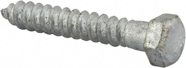 Value Collection - 3/8" Screw, 2-1/2" Length Under Head, Steel, Hex Head Lag Screw - Hot Dipped Galvanized, AISI 1006, ASME B18.2.1 Fastner, Grade 1006-1022 - Apex Tool & Supply