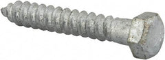 Value Collection - 3/8" Screw, 2-1/2" Length Under Head, Steel, Hex Head Lag Screw - Hot Dipped Galvanized, AISI 1006, ASME B18.2.1 Fastner, Grade 1006-1022 - Apex Tool & Supply