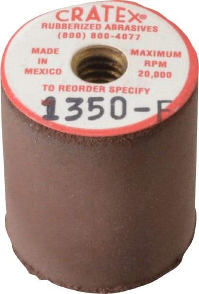 Cratex - 7/8" Max Diam x 1" Long, Cylinder, Rubberized Point - Fine Grade, Silicon Carbide, 1/4" Arbor Hole, Unmounted - Apex Tool & Supply