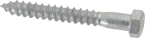 Value Collection - 3/8" Screw, 3" Length Under Head, Steel, Hex Head Lag Screw - Hot Dipped Galvanized, AISI 1006, ASME B18.2.1 Fastner, Grade 1006-1022 - Apex Tool & Supply